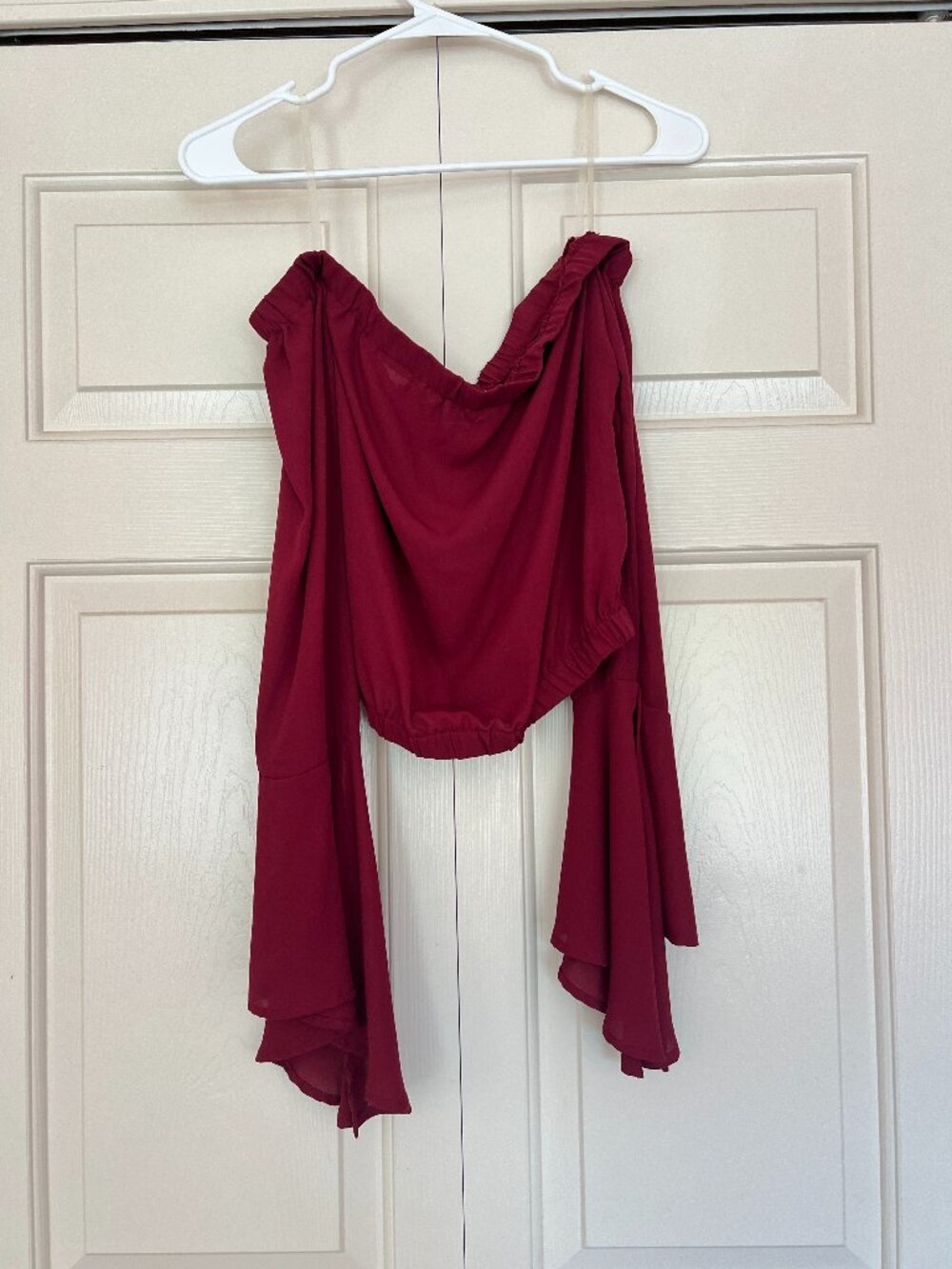 Burgundy Off-the-Shoulder Top